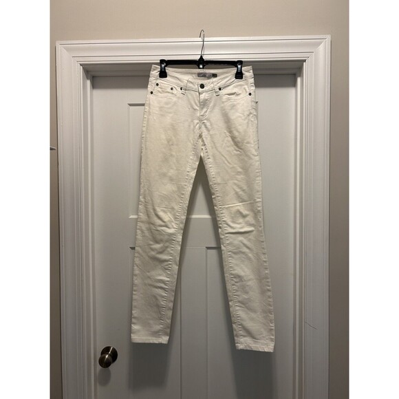PrAna Womens White Skinny Jeans Size 2 / 26. Mid Rise Organic Cotton Spandex - Picture 1 of 6